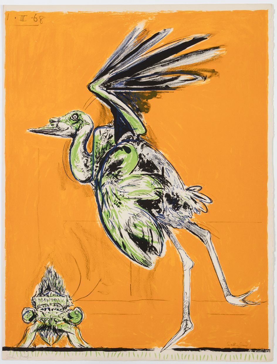 Graham Sutherland Bird (About to take flight), 1968 lithograph From: A Bestiary and Some Correspondences portfolio of twenty six colour lithographs Courtesy Marlborough Fine Art