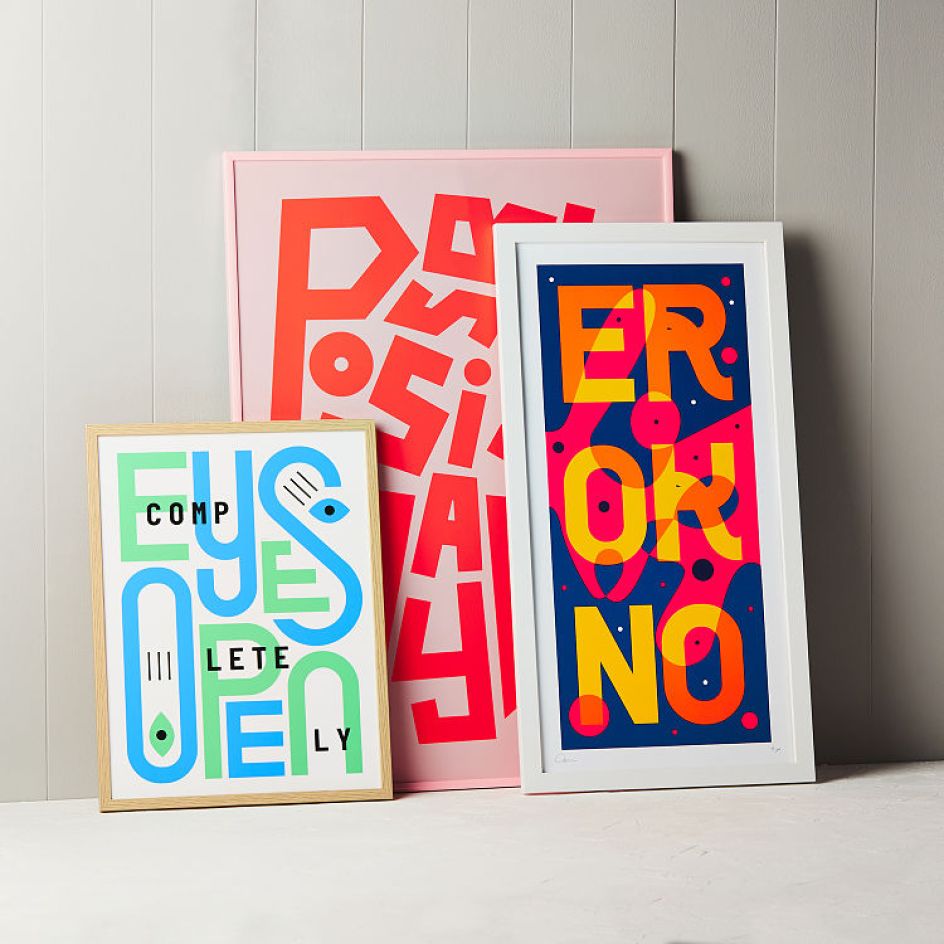 Typographic prints by Dani Molyneux of Dotto
