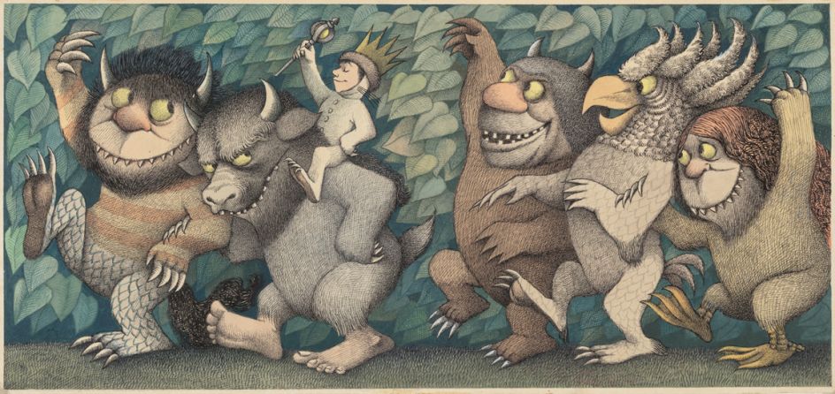 Maurice Sendak, Where the Wild Things Are, 1963, tempera on paper, 9 ¾ x 22”, ©The Maurice Sendak Foundation