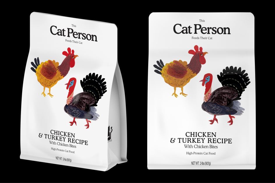 Dry food bag, illustration by Paul Davis