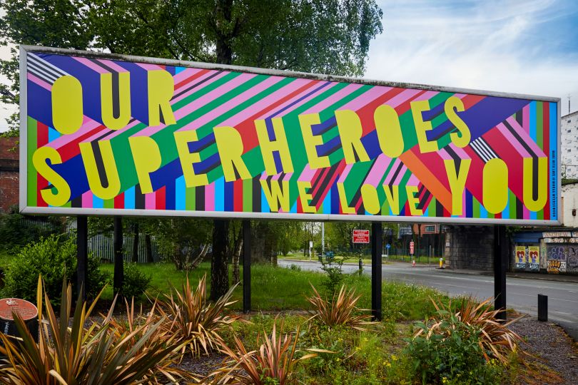 Manchester Billboards designed by British artist and designer, Morag Myerscough.  Photographed by Mark Waugh
