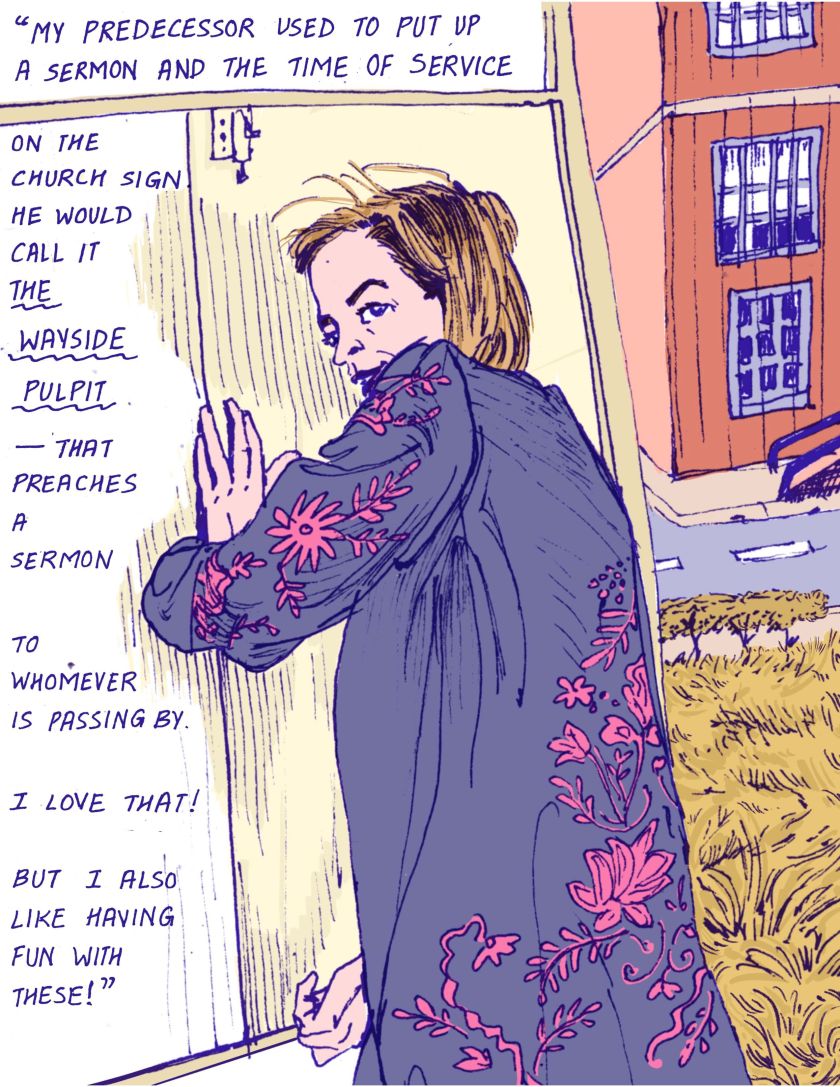 God is Non-Binary: reportage artist Sanika Phawde turns a curious church sign into a thought-provoking comic