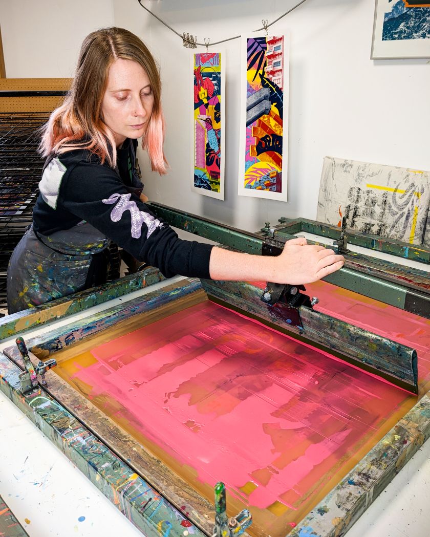 Melissa North's vibrant and eye-catching screen prints bring the urban jungle to life