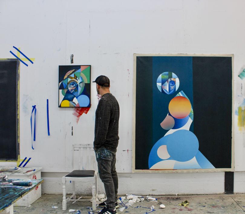 Ryan Hewett in his studio, 2019