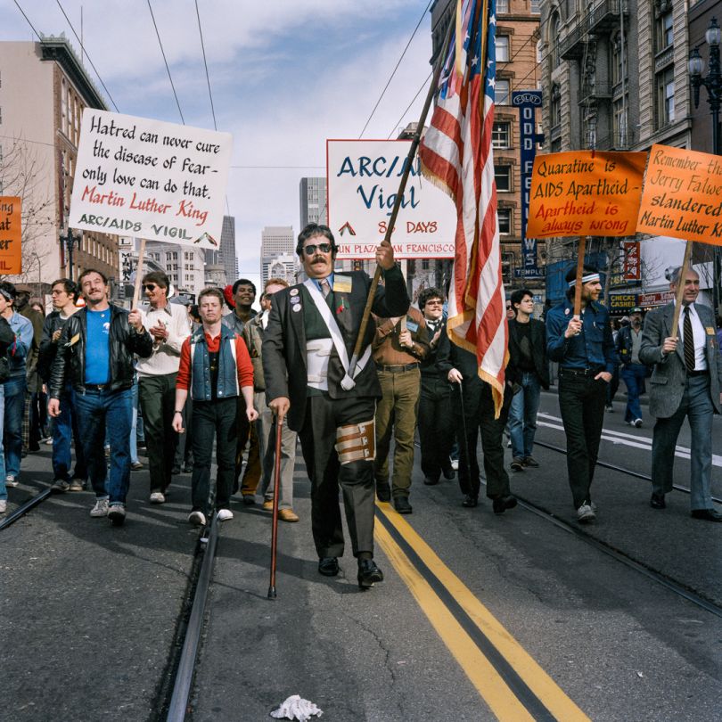 AIDS Activists, First Martin Luther King Jr. Day Parade, 1986 © Janet Delaney