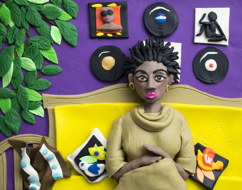 Original photograph: Afro Goddess Ex Lovers friend, 2006 by Mickalene Thomas rendered in Play-Doh © Eleanor Macnair