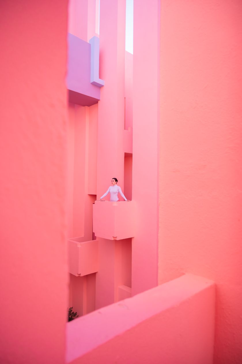 Photographer Helin Bereket subverts and adapts to La Muralla Roja in stunning new self portrait series