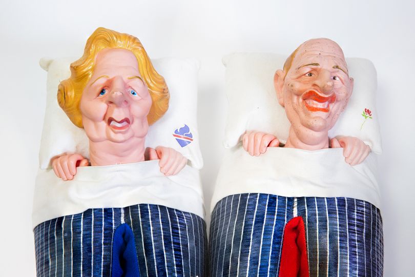 Margaret Thatcher and Neil Kinnock Spitting Image slippers (detail) © Museums Sheffield