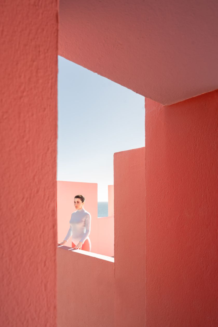 Photographer Helin Bereket subverts and adapts to La Muralla Roja in stunning new self portrait series
