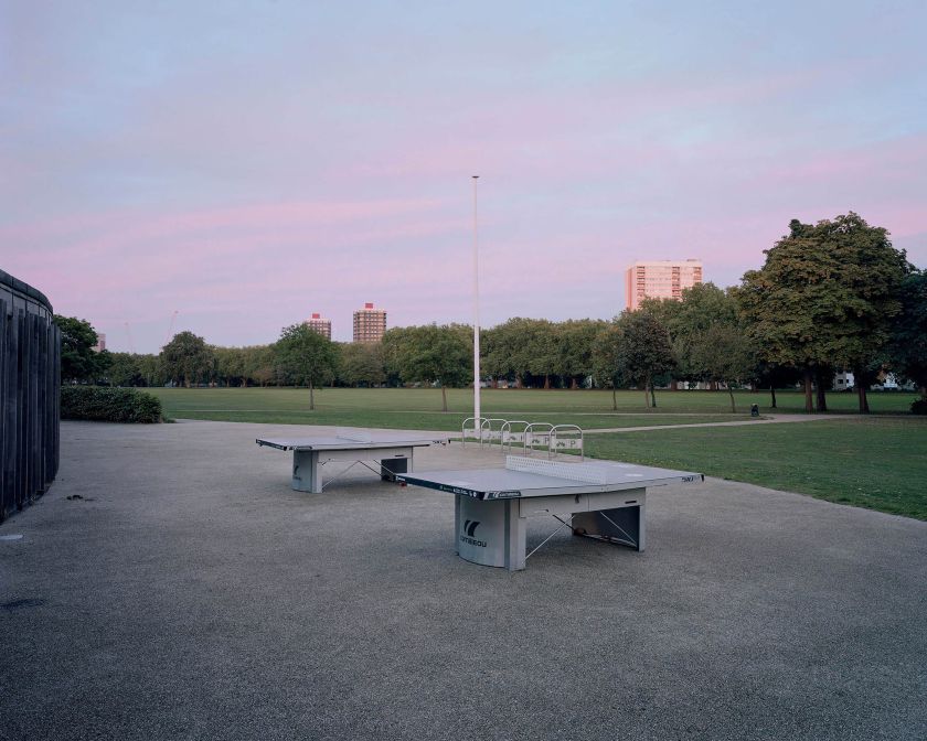 Paul Thompson’s photos of empty tennis tables are a study of the promise of connection