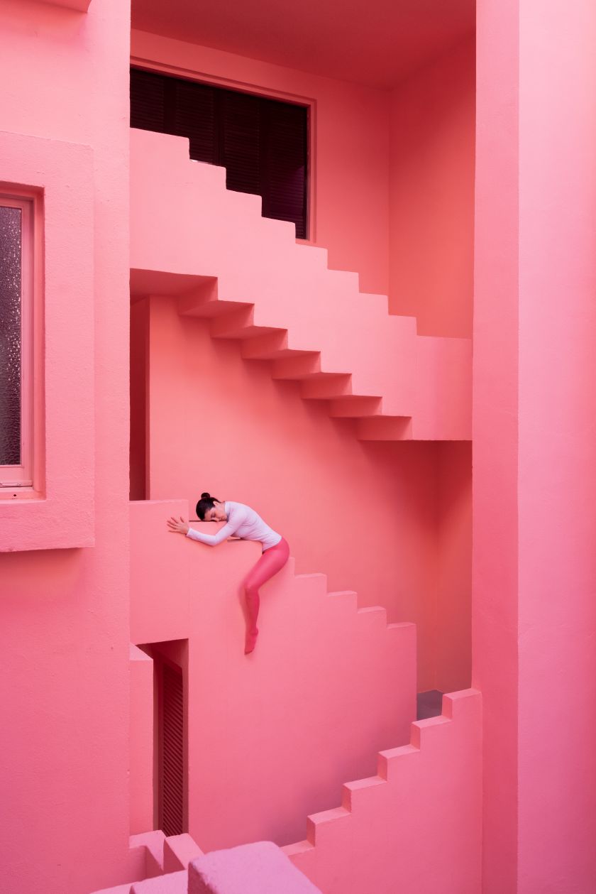Photographer Helin Bereket subverts and adapts to La Muralla Roja in stunning new self portrait series