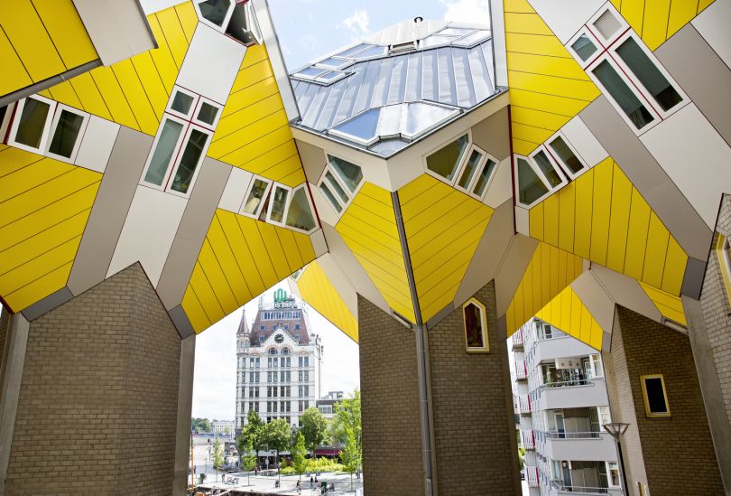 Cube Houses and the White House. Photograph by Iris van den Broek. Courtesy of the photographer and Rotterdam Partners.