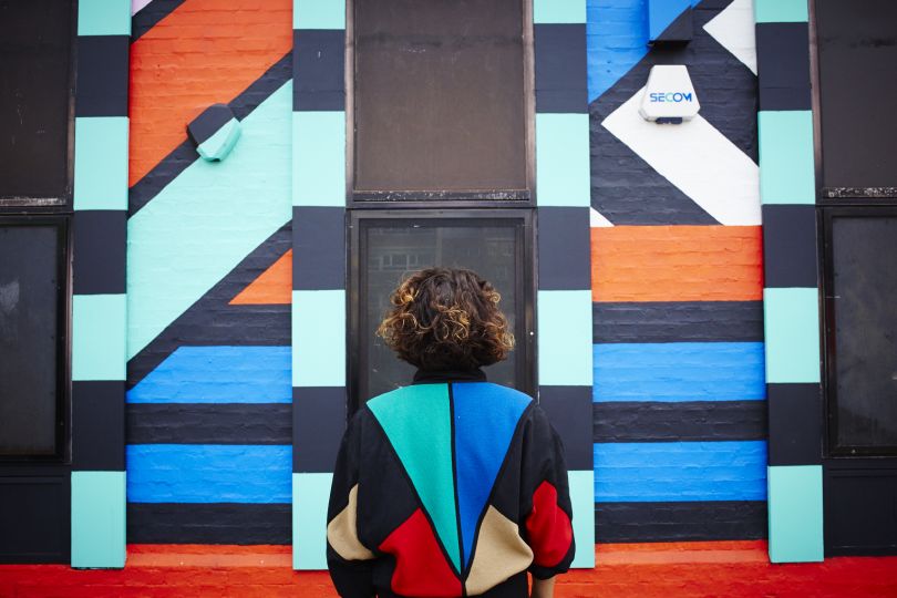 Dream Come True mural in East London by Camille Walala. Photography by J. Lewis