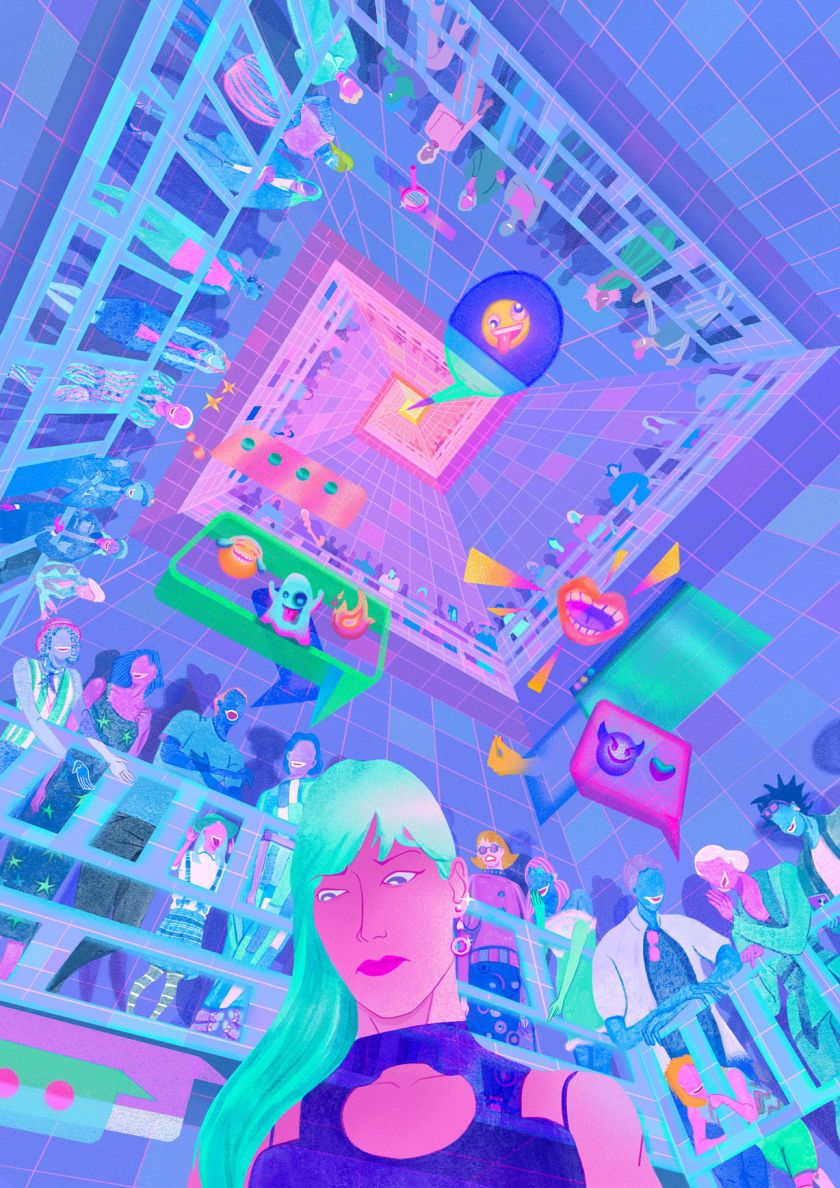 Chiara Xie's tech-focused illustrations redefine what a fulfilling life looks like