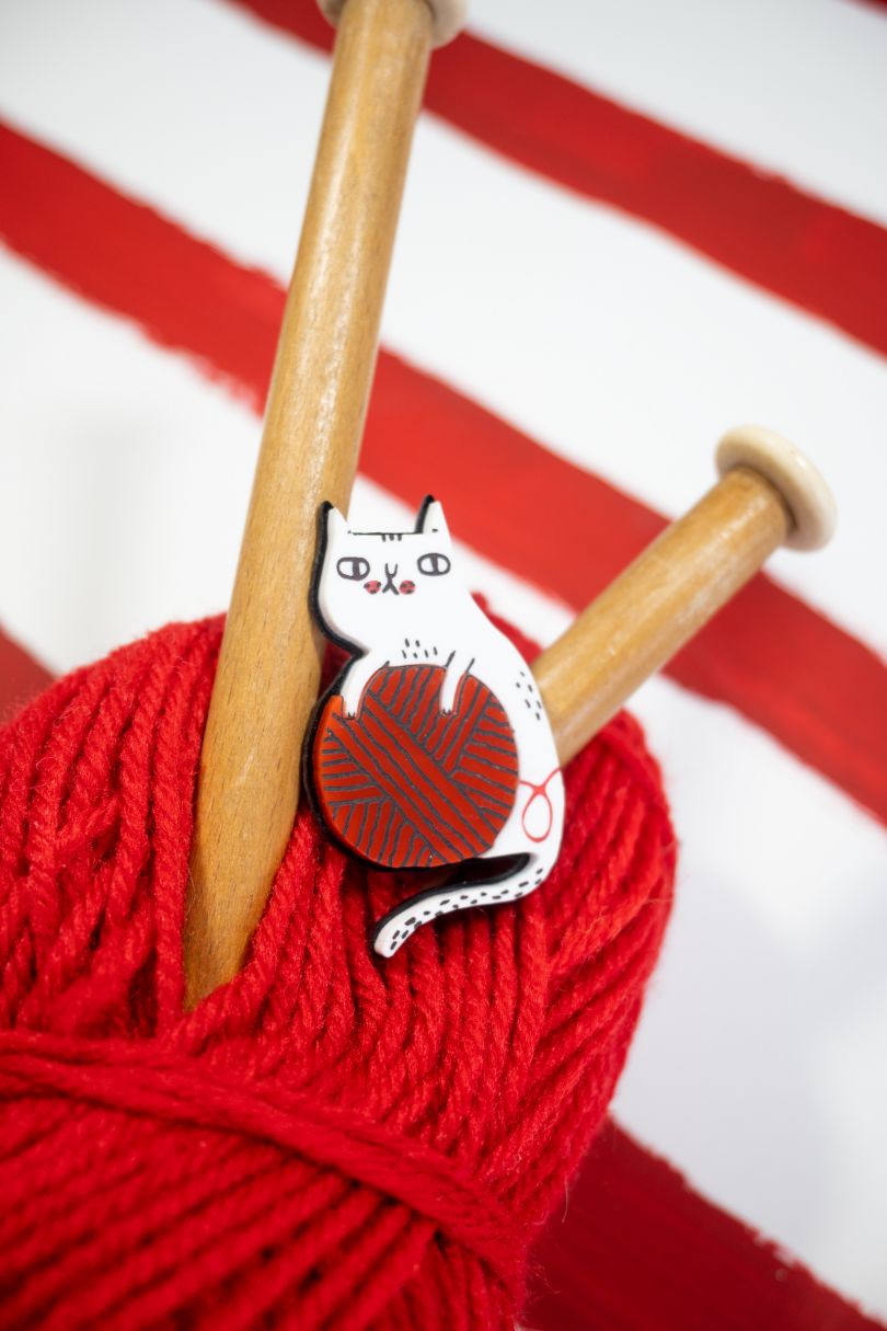 Wooly Kitty brooch © Gemma Correll X Tatty Devine