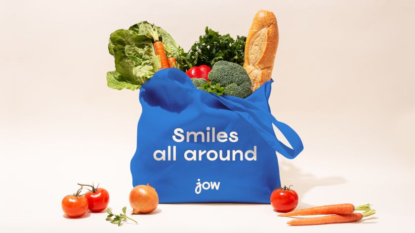 Vintage tablecloths inspired &Walsh's rebrand of French food app, JOW