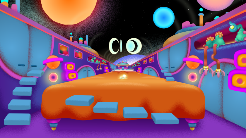 Tangerine Light: animator Stephen Smith creates an outer space guest house for Moon Panda's latest music video