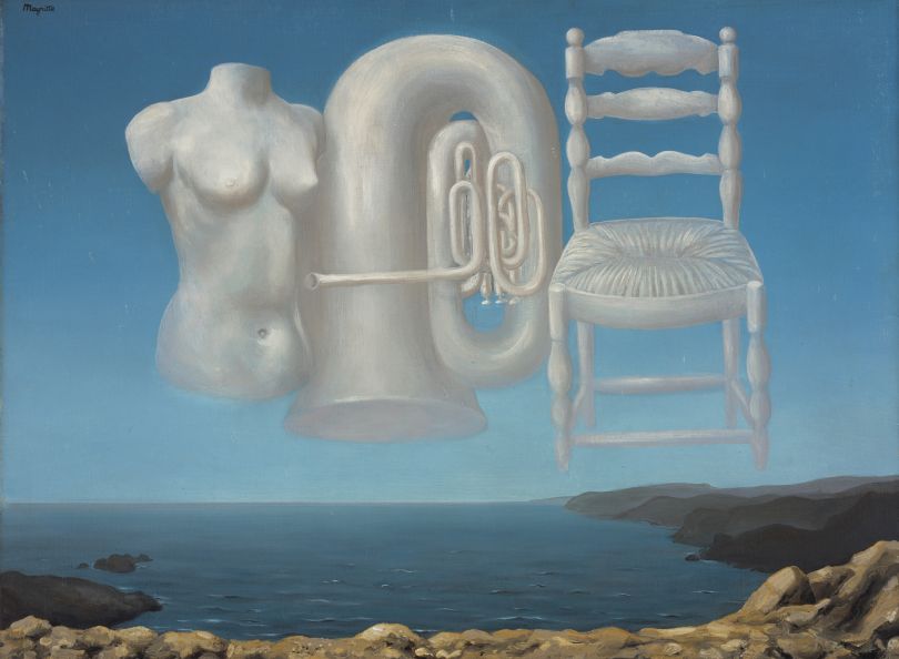 RENÉ MAGRITTE (1898 - 1967) Le Temps Menaçant (Threatening Weather),1929.  Oil on canvas, 54.00 x 73.00 cm (framed: 72.70 x 94.00 x 9.50 cm).  Purchased with the support of the Heritage Lottery Fund and the Art Fund 1995  Copyright: © ADAGP, Paris and DACS, London 2018.  Photographer: Antonia Reeve