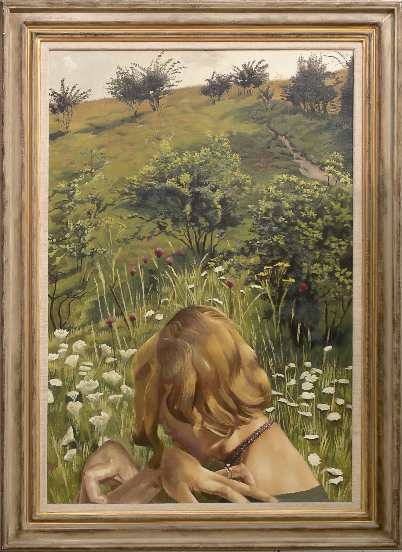 Stanley Spencer, Patricia at Cockmarsh Hill, 1935, Oil on canvas, 91.5 x 66 cm © Estate Stanley Spencer & Bridgeman Images, London. Courtesy Stanley Spencer Gallery
