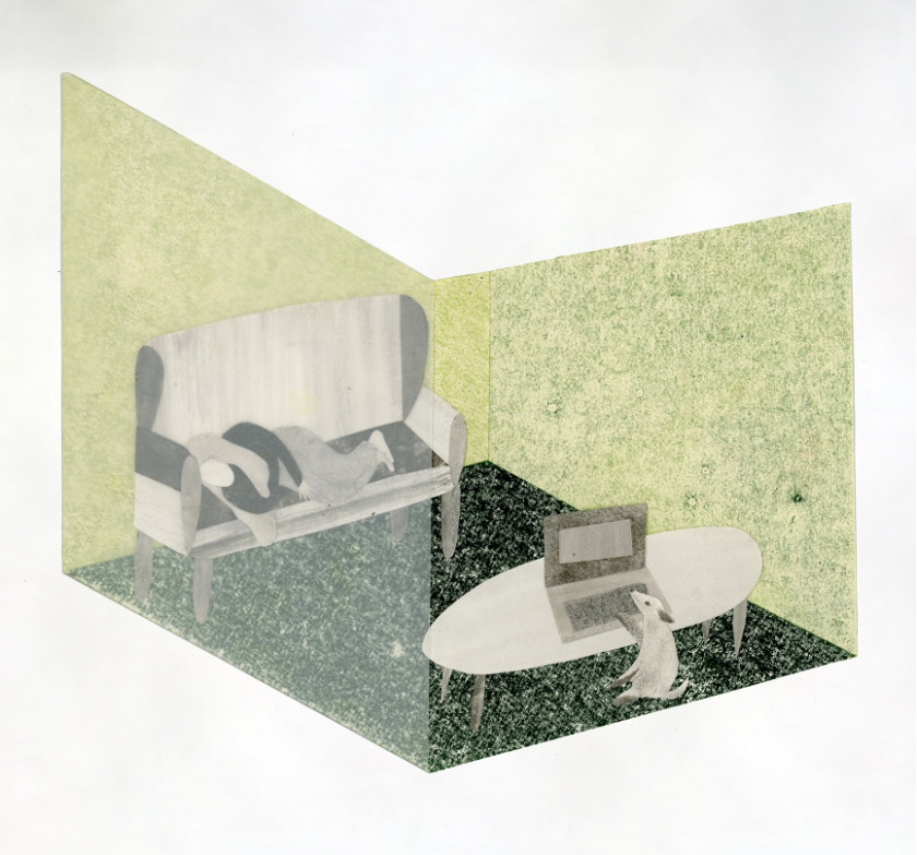 Chaoying Lin's illustrated installation explores how young people live alone in China