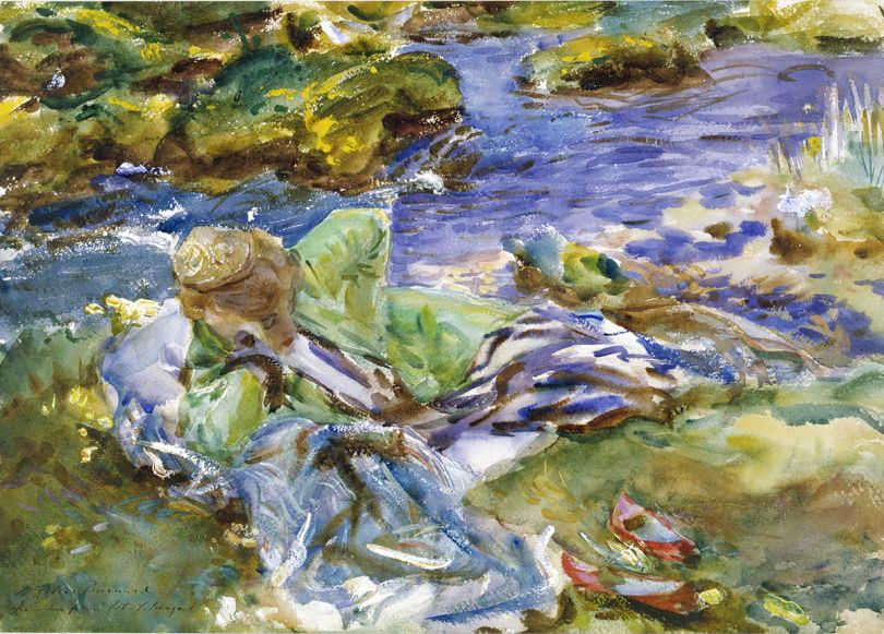 John Singer Sargent, A Turkish Woman by a Stream, c. 1907, watercolour on paper, over preliminary pencil, with touches of body colour, 35.9 x 50.8 cm, Victoria and Albert Museum. Bequeathed by Miss Dorothy Barnard. © Victoria and Albert Museum, London
