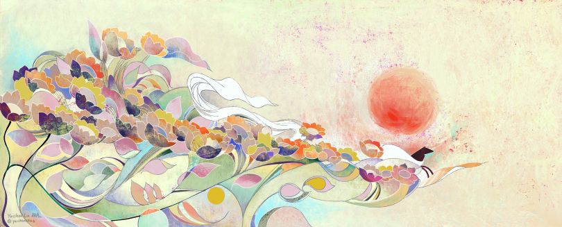 Yuchen Lu membuat ilustrasi seperti mimpi yang terinspirasi oleh mitologi Yunani dan cerita rakyat Tiongkok