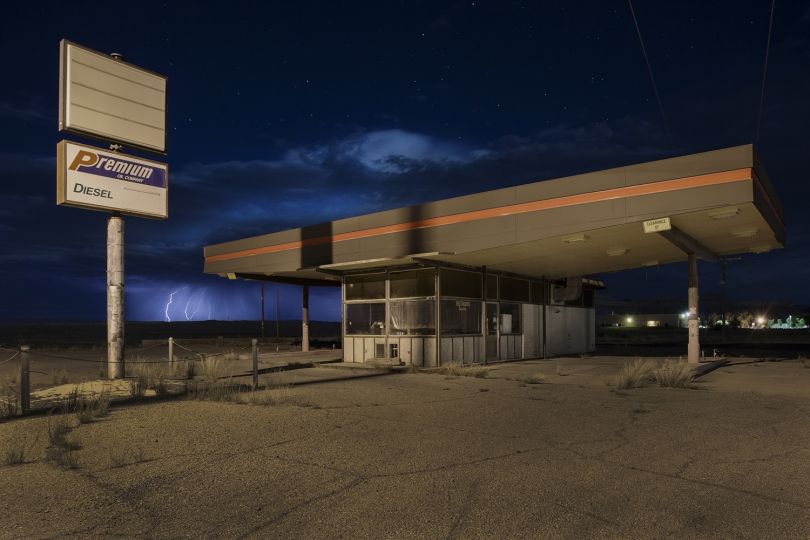 Locals seemed remarkably unfazed by a huge lightning storm yet it yielded some beautiful sky-based visuals while giving the perfect setting to photograph this derelict gas station.