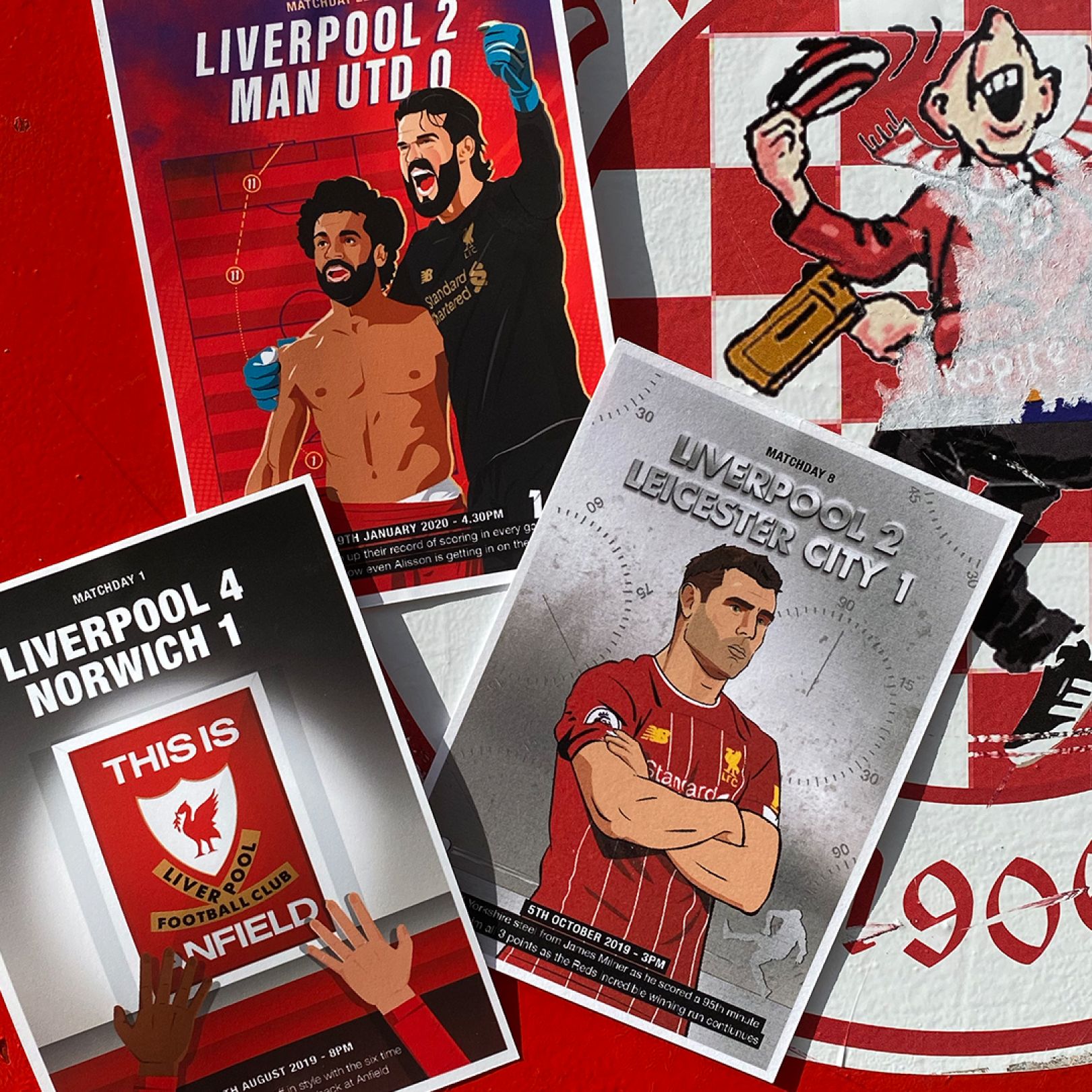 Dave Will's illustrated Liverpool FC postcards that celebrate the