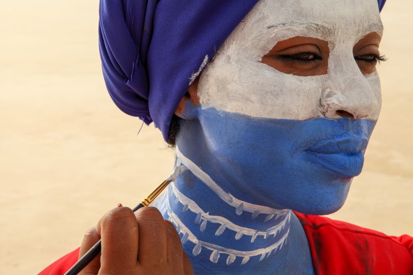 Behind the scenes of Aida Muluneh shoot in Ethiopia, July 2018. WaterAid/ Neil Wissink