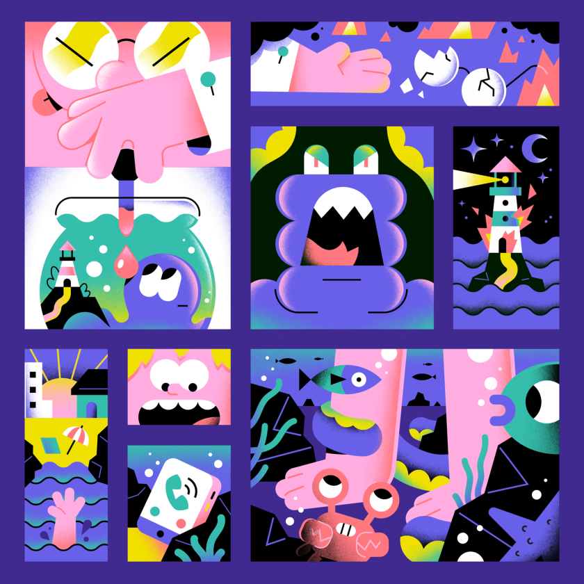 Enisaurus simplifies reality in his satisfyingly geometric artwork and animations
