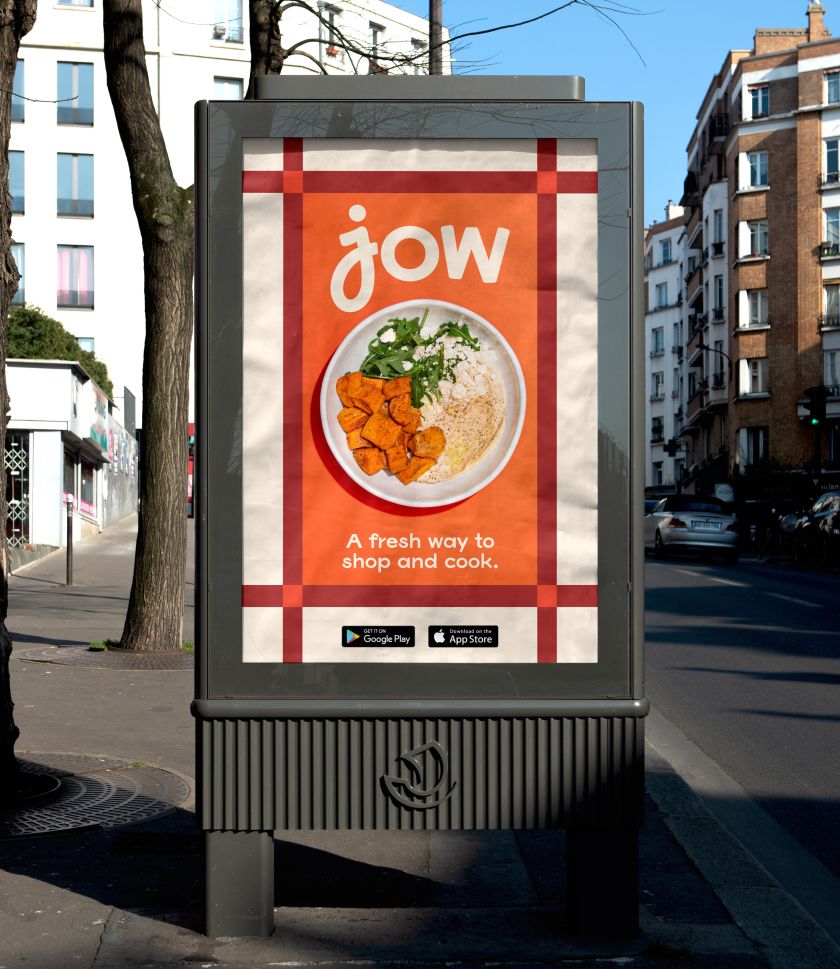 Vintage tablecloths inspired &Walsh's rebrand of French food app, JOW