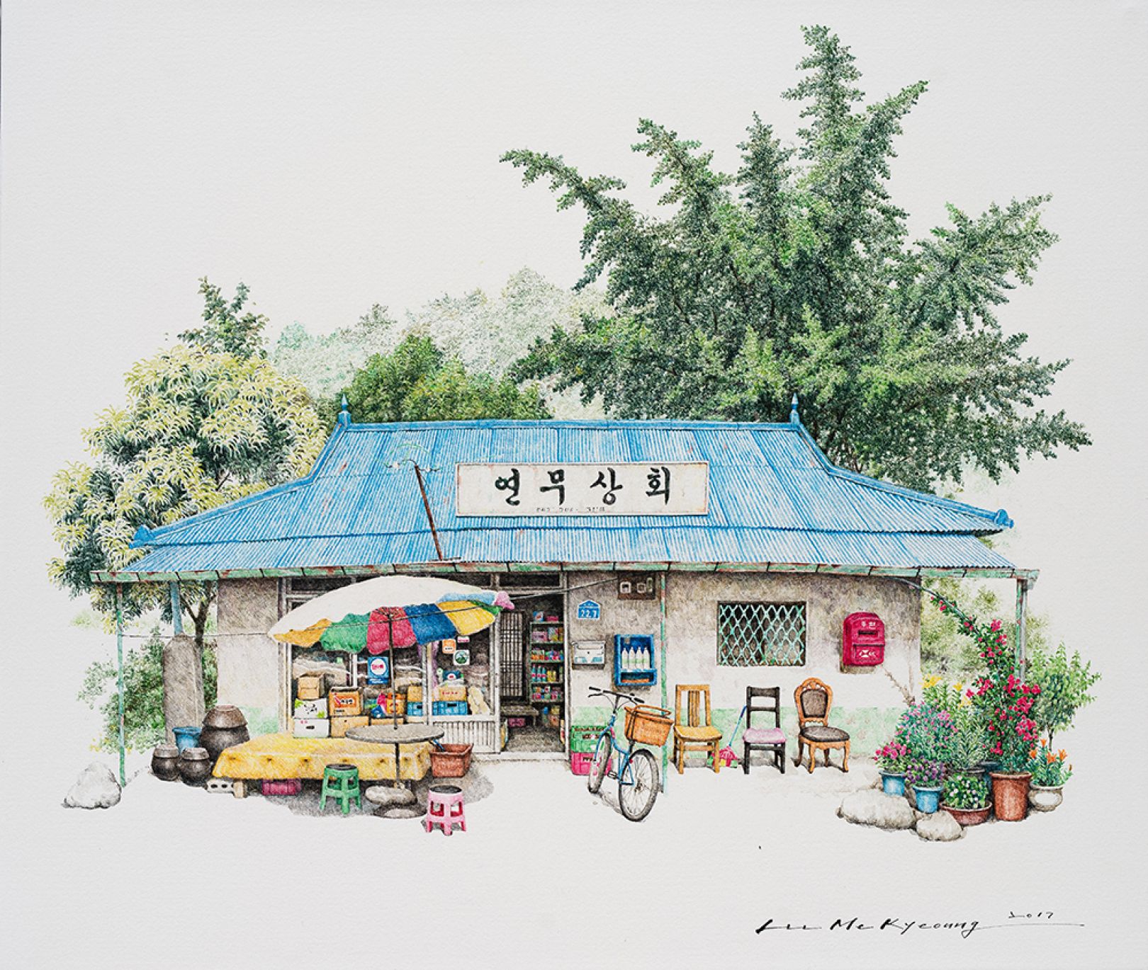 Me Kyeoung Lee's charming paintings of the small convenience stores of