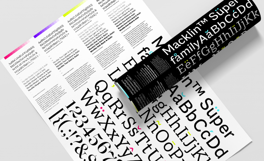 Macklin is a new typeface by Monotype inspired by British typographer Vincent Figgins