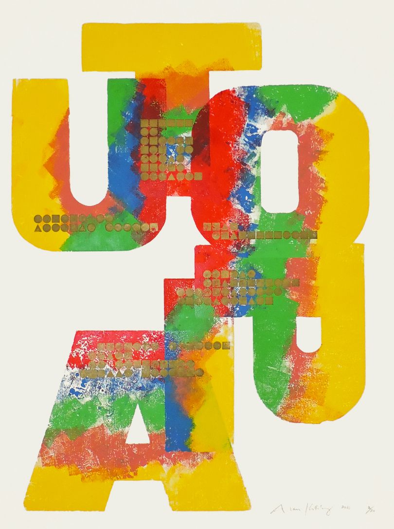 Alan Kitching Island of Utopia 2016 Letter Press Print Edition Edition size: 20