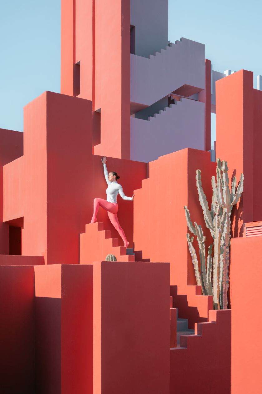 Photographer Helin Bereket subverts and adapts to La Muralla Roja in stunning new self portrait series
