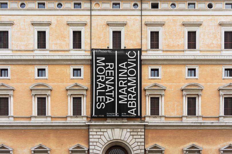 Campaign for a joint exhibition by Phi, showcasing Renata Morales and Marina Abramović’s work at the Ca’ Rezzonico Gallery during The Venice Biennale in 2019