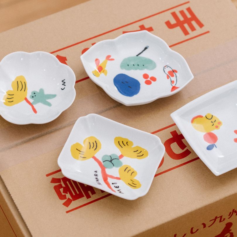 Tensha Porcelain plates for Made by Kihara Japan
