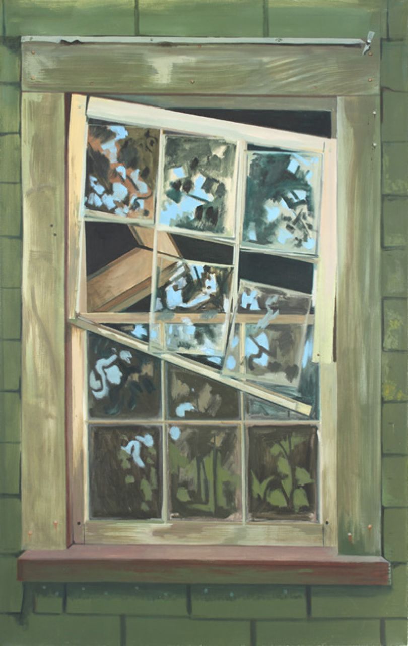 Lois DODD, Falling Window Sash, 1992 Oil on linen 60 x 38 inches 152,4 x 96,5 cm