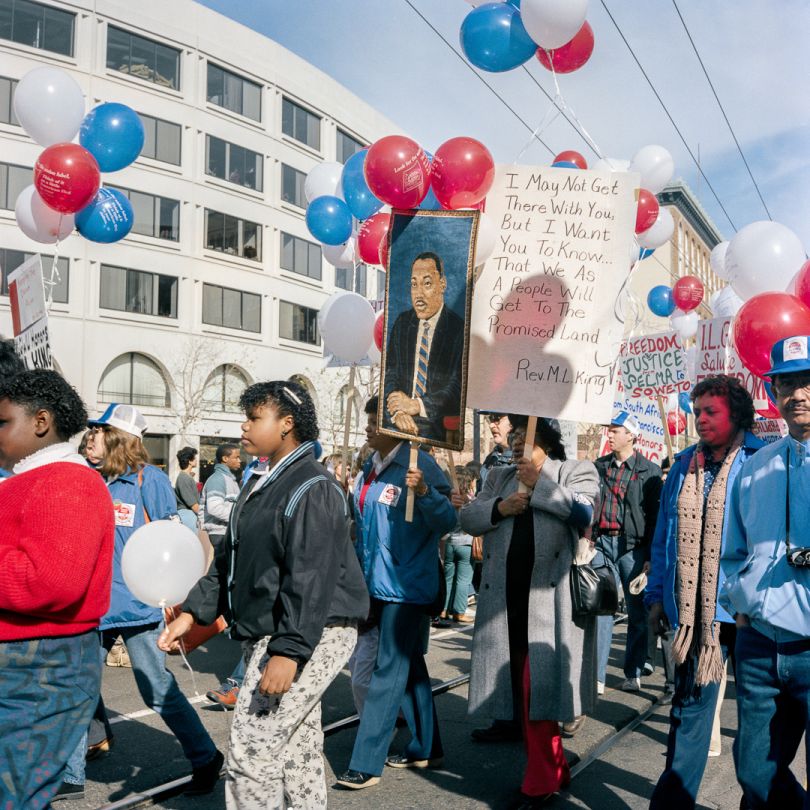 I May Not Get There... First Martin Luther King Jr. Day Parade, 1986 © Janet Delaney