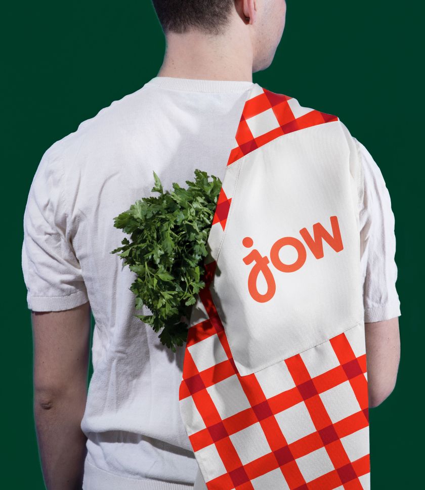 Vintage tablecloths inspired &Walsh's rebrand of French food app, JOW