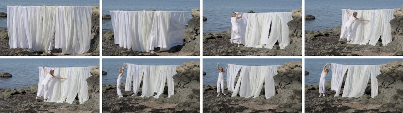 Routine – stills from a performance video at the LightHouse Beach