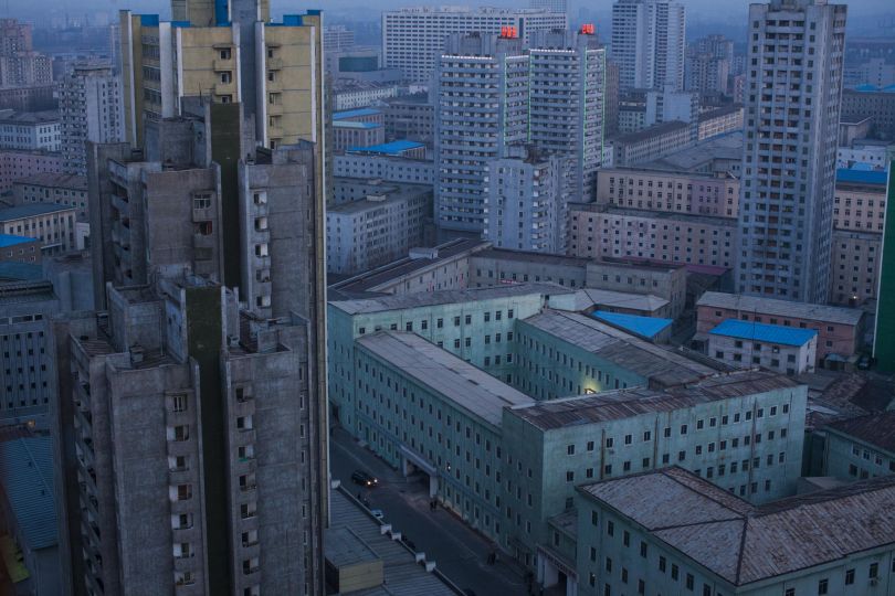 Long-Term Projects, third prize stories: At dusk, the skyline of central Pyongyang, North Korea. David Guttenfelder.
