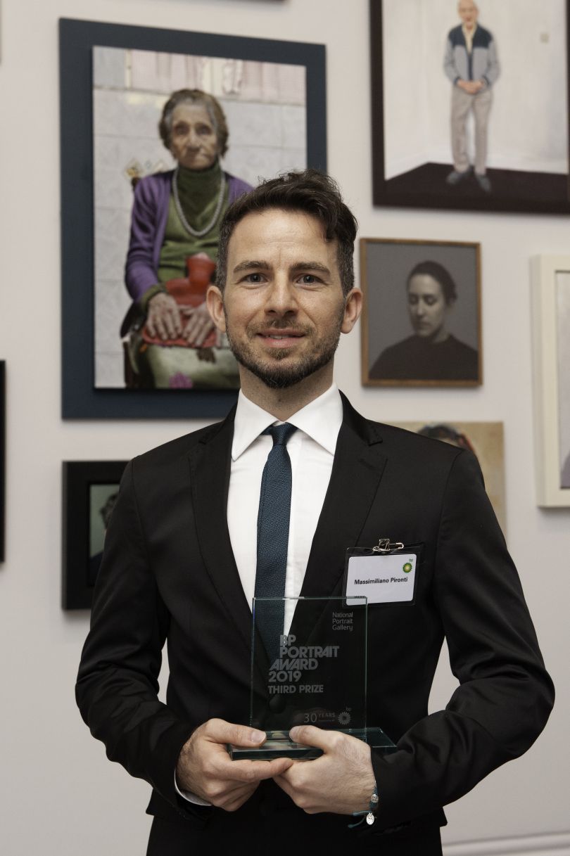 Third Prize Winner Massimiliano Pironti with his portrait Quo Vadis?. Photograph by Jorge Herrera