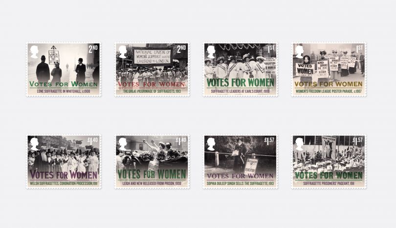 Royal Mail stamps celebrating the centenary of Votes for Women