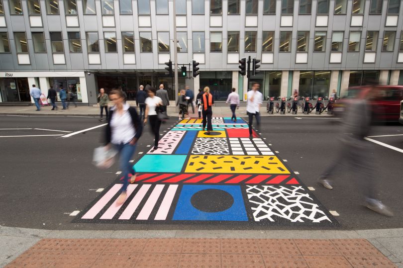 Better Bankside crossing by Camille Walala. Images courtesy Walala Studio and Better Bankside.