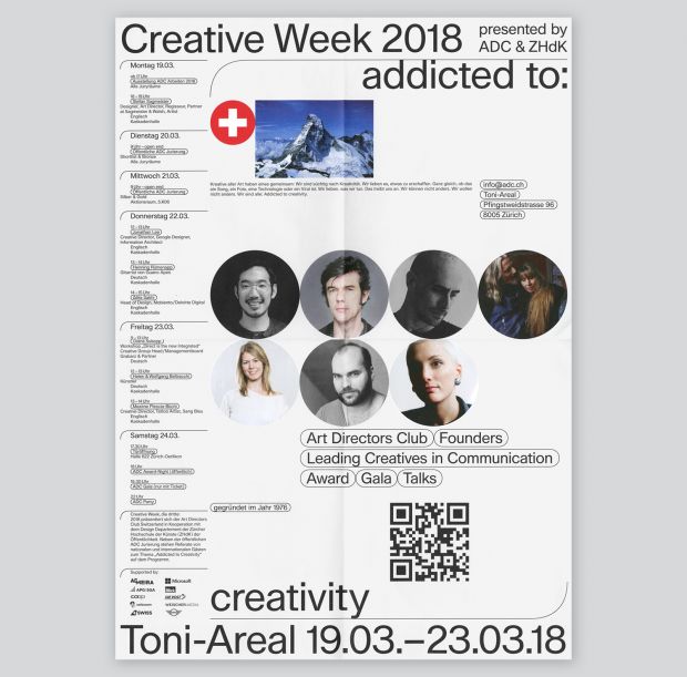 ADC Creative Week 2018 by Nayla Baumgartner, Fabio Menet, Louis Vaucher & Lucas Manser, 2018. All images courtesy of Base Design