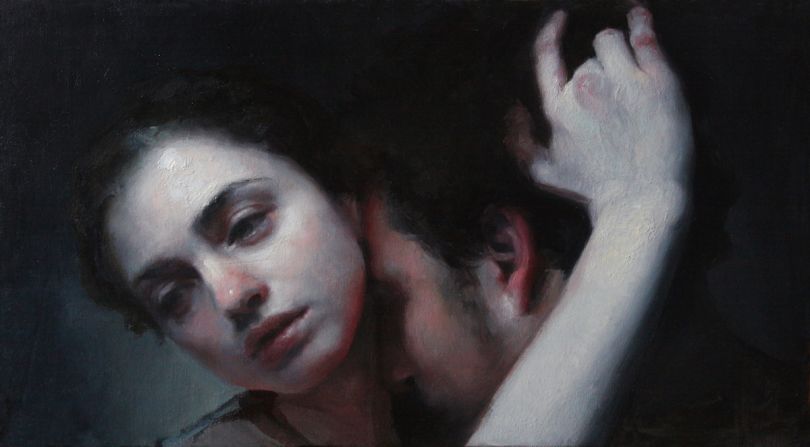 Alone together. Oil on canvas. 25 x 15 inches. 2012