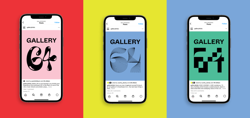 Design Army shakes up the real estate market with arty advertising for Gallery 64