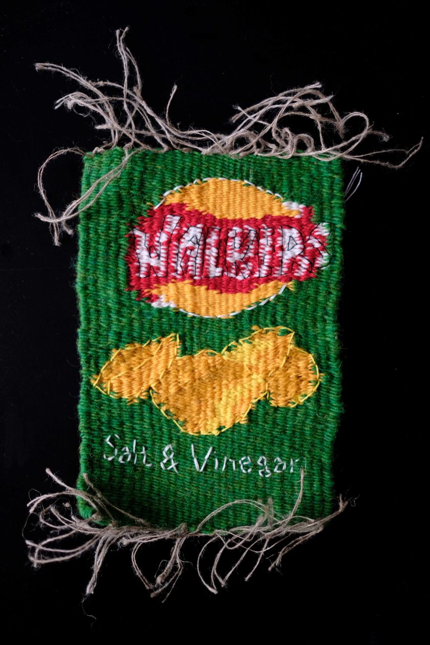 Handwoven crisp packets by Alexandra Lucas celebrate the simple pleasure of snacking