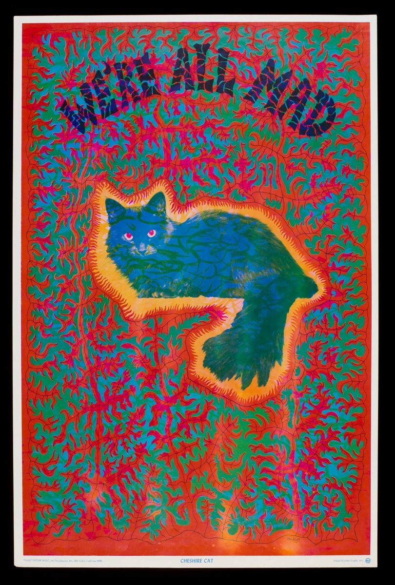 'Cheshire cat', psychedelic poster by Joseph McHugh, published by East Totem West. USA, 1967 (c) Victoria and Albert Museum, London